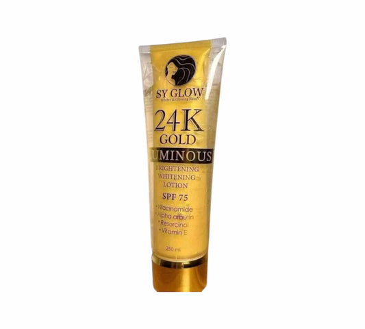 SY GLOW 24K GOLD LUMINOUS BRIGHTENING WHITENING LOTION SPF75 - 250ML
