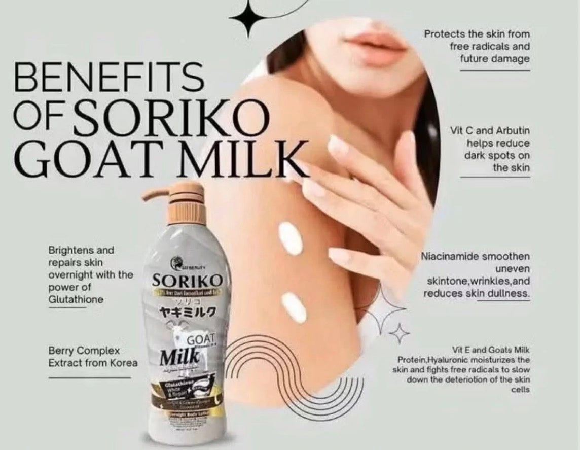 SORIKO - Goat milk lotion glutathione (White & Repair )- 500ml
