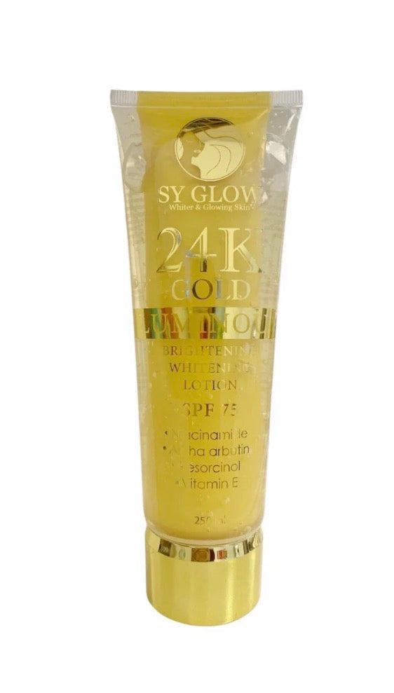 SY GLOW 24K GOLD LUMINOUS BRIGHTENING WHITENING LOTION SPF75 - 250ML