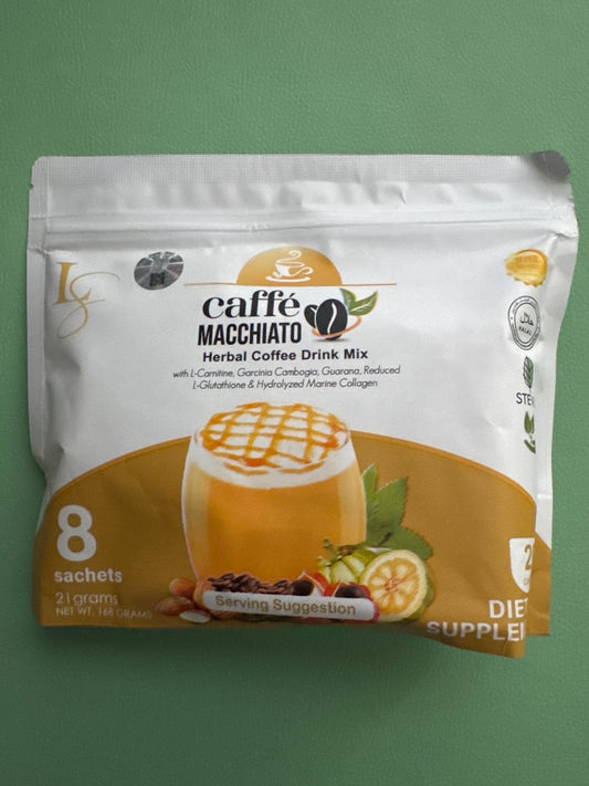 Luxe Slim Caffe Macchiato - Slimming Coffee With Collagen & Glutathione - 8 sachet