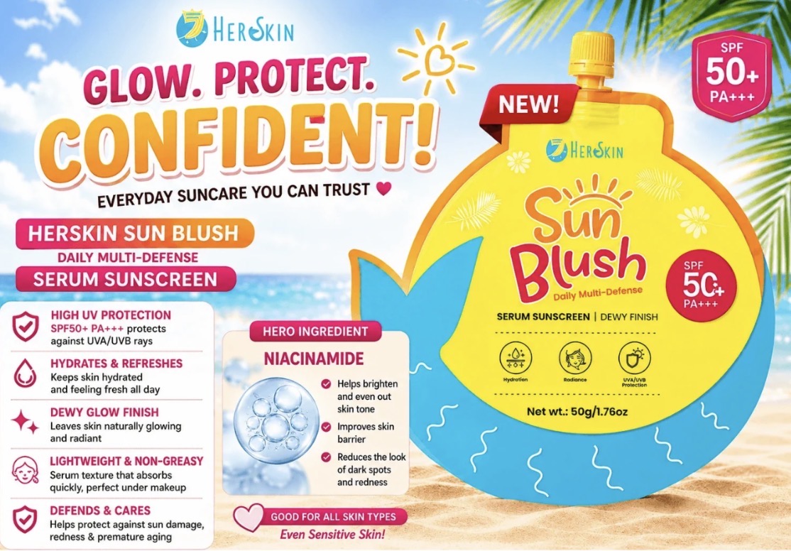 HERSKIN Sun Blush SPF 50 PA+++ Daily Multi-Defense Serum Sunscreen - 50g