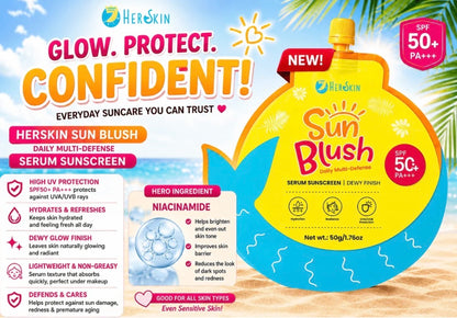 HERSKIN Sun Blush SPF 50 PA+++ Daily Multi-Defense Serum Sunscreen - 50g