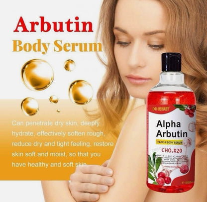DR MEINAIER Alpha Arbutin Face & Body Serum CHO-X20 – Intensive Moisturizing & Pore-Refining Formula for Smooth, Radiant, Even-Toned Skin – 500 mL
