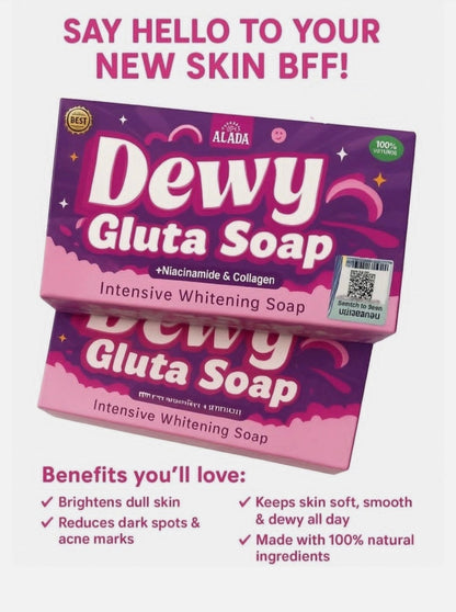 ALADA NATURAL Dewy Gluta Soap 70g with Niacinamide & Collagen – Nourishing Soap for Soft, Smooth, and Dewy Skin – Perfect for All Skin Types