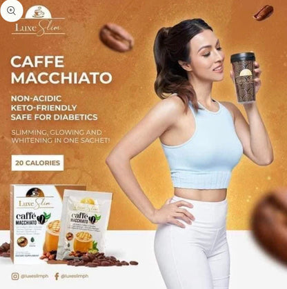 Luxe Slim Caffe Macchiato - Slimming Coffee With Collagen & Glutathione - 8 sachet
