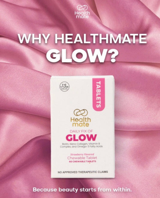 Healthmate GLOW 60 Chewable Tablets Biotin ,Collagen.Vit B complex