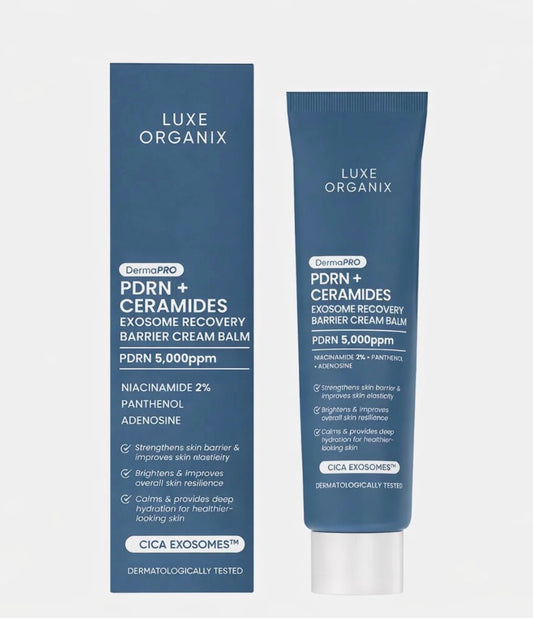 Luxe Organix DermaPRO PDRN + Ceramides Exosome Recovery Barrier Cream Balm 30g – Niacinamide & Panthenol Moisturizing Skin Barrier Care
