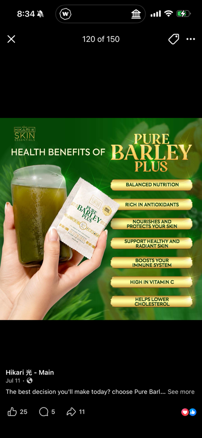 Beauty&U Hikari Skin Essentials Pure Barley Plus (10 sachets x 30g)