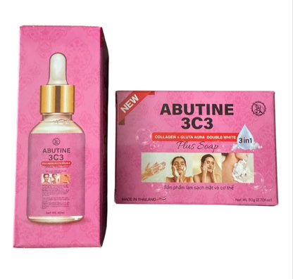 Abutine 3c3 collagen-gluta-double-white plus serum 40ml & soap 80g
