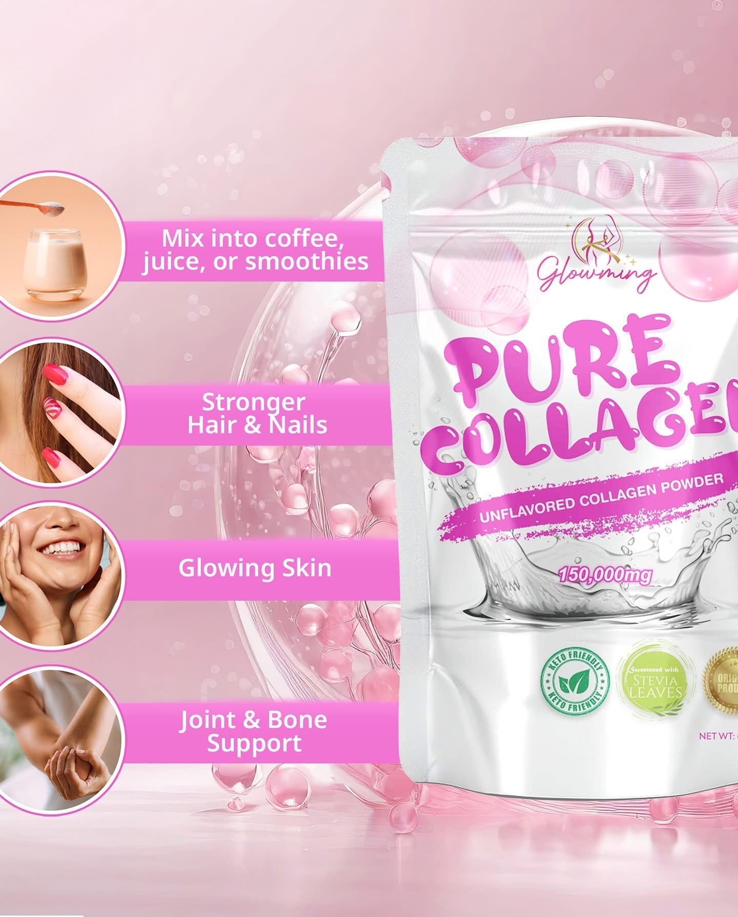 Glowming shape by cc- Pure collagen powder 150g