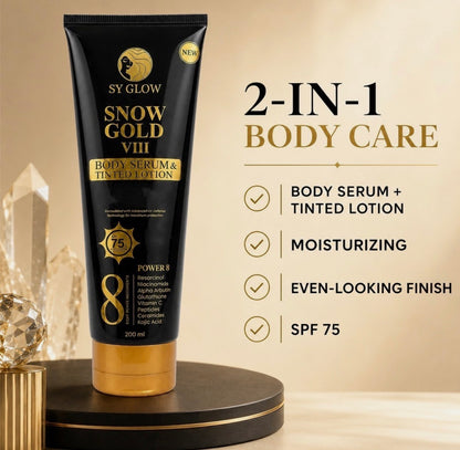 SY Glow Snow Gold VIII Body Serum & Tinted Lotion SPF 75, 200ml
