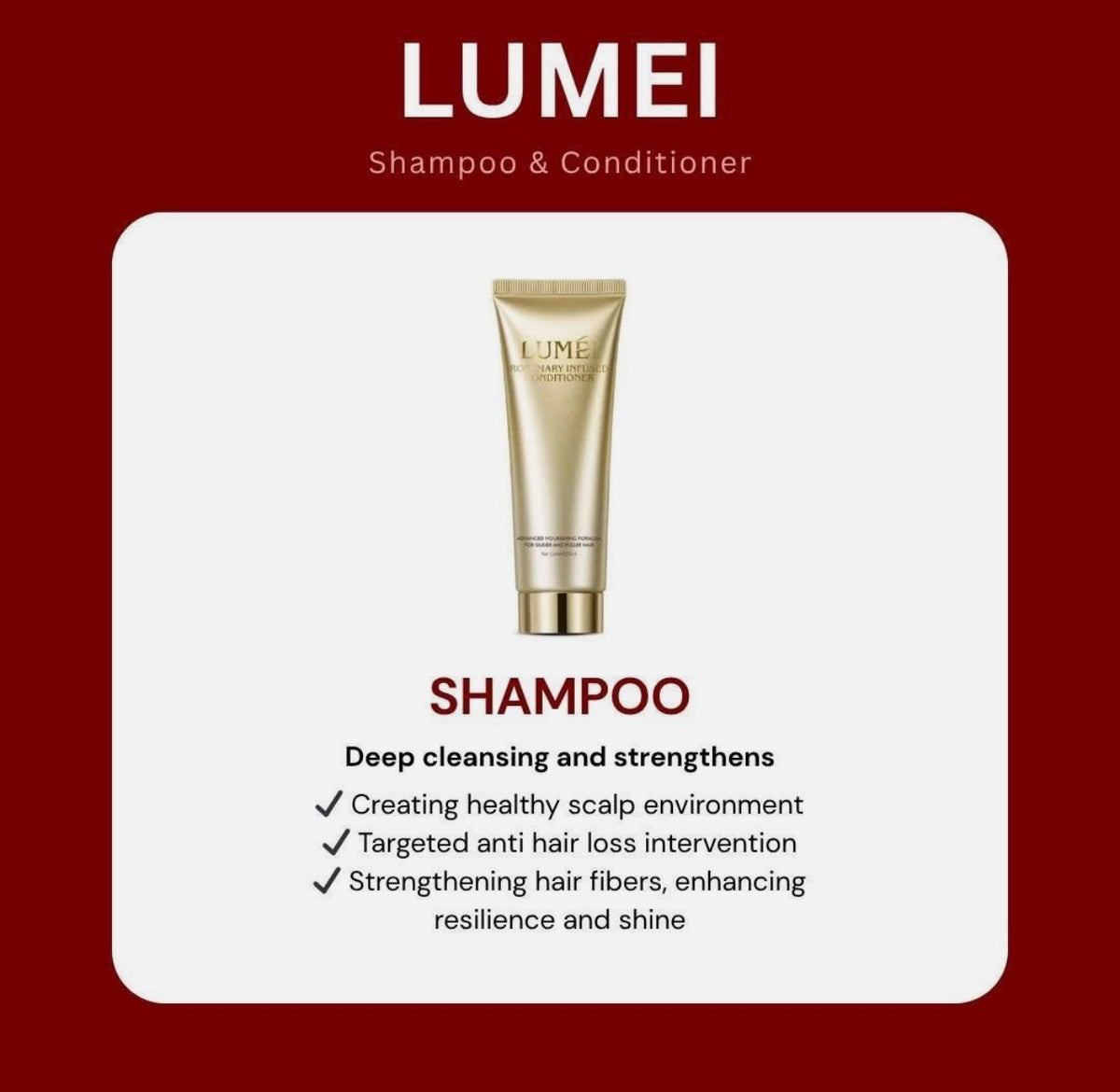 LUMÉI Rosemary Infused Shampoo & Conditioner, 255ml