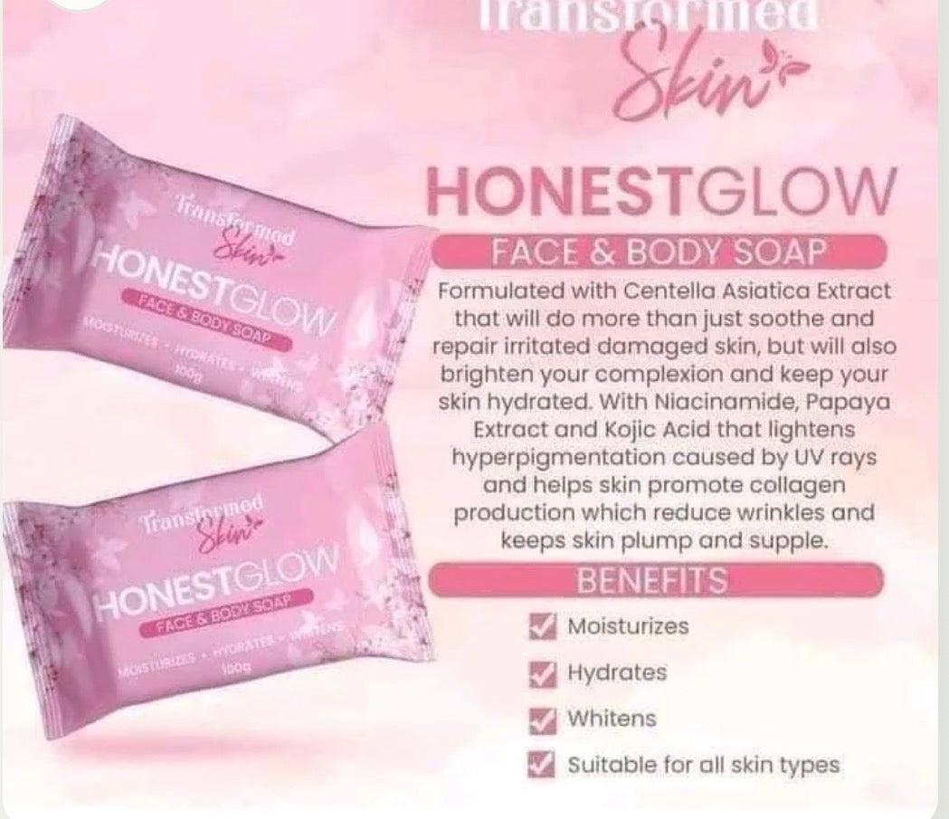 HonestGlow Transformed Skin- Face & Body Soap 90g