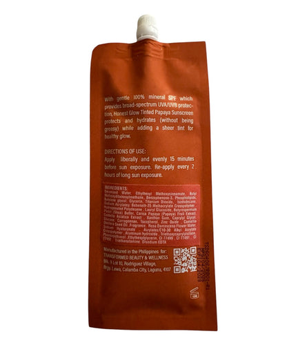 Transformed Skin HonestGlow Tinted Papaya Sunscreen SPF 50 PA+++, 50g