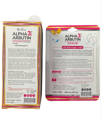 Alpha Arbutin 3 plus Gluthathione lotion 350 ml and serum