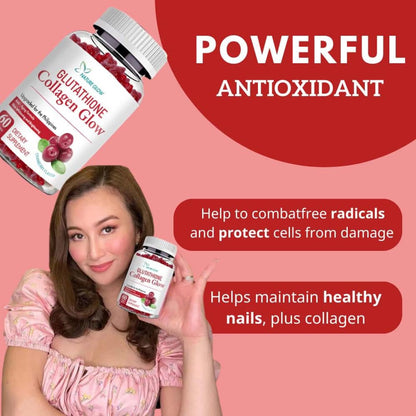 NATURE GLOW Gluta-Collagen Glow Gummies | 60 Cranberry Gummies