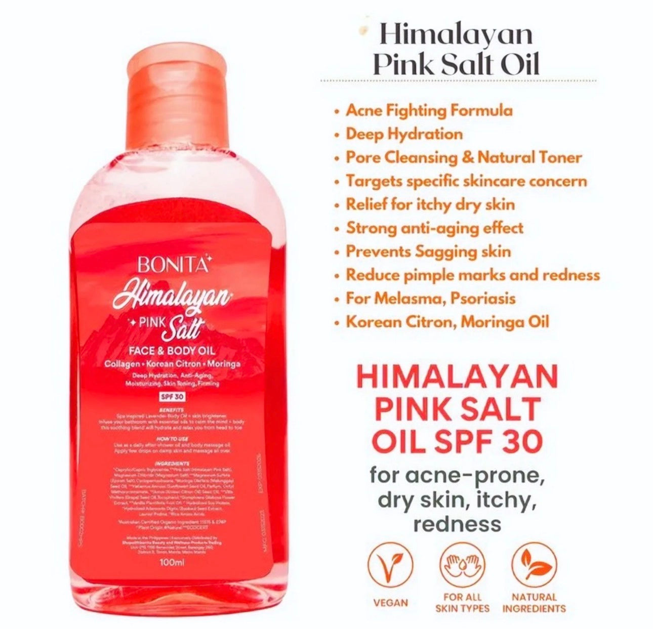 Bonita Pink Himalayan Salt Oil(100ml) and soap set