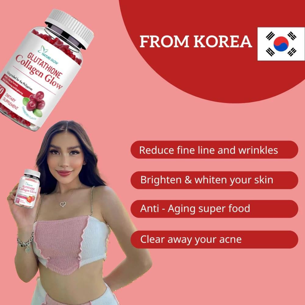 Nature Glow Gluta-Collagen Glow Gummies | 60 Strawberry Gummies