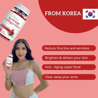 Nature Glow Gluta-Collagen Glow Gummies | 60 Strawberry Gummies