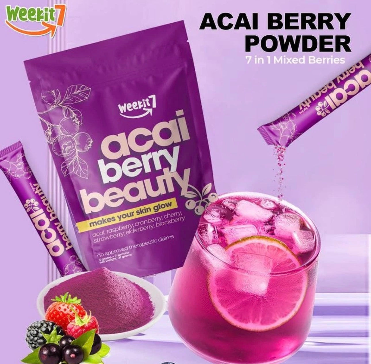 Weekit7 Açaí Berry Beauty -7 sachets x 35grams