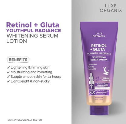 Luxe Organix - Retinol + Gluta Whitening Serum Lotion 350ML