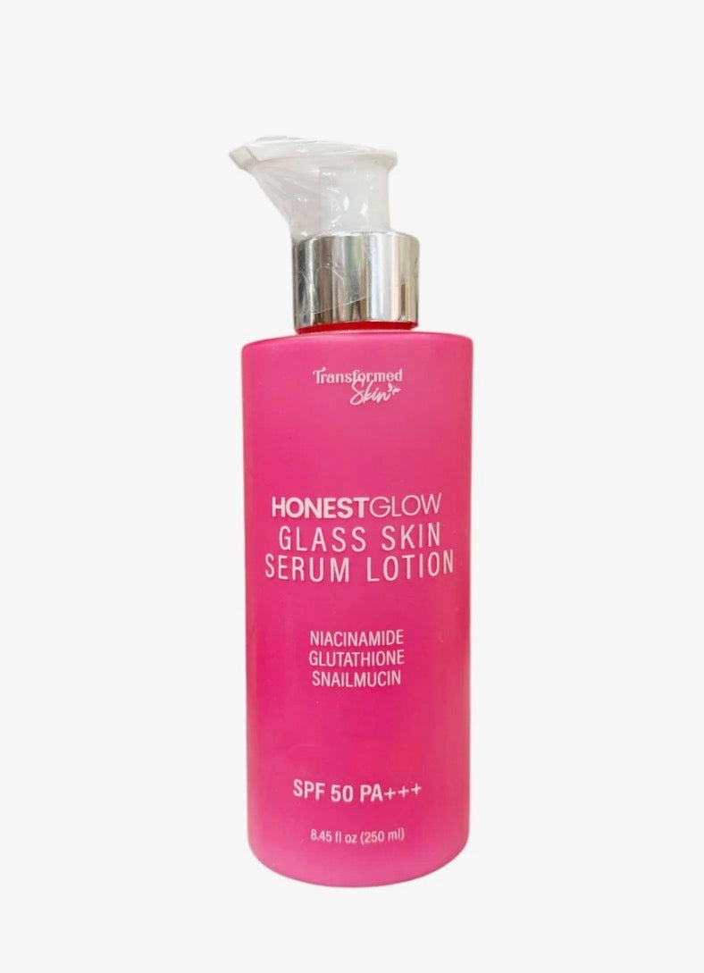 HONEST GLOW Glass Skin Serum Lotion - Niacinamide, Glutathione & Snail Mucin for Radiant Skin - SPF 50 PA++- 8.45 fl oz (250 ml)