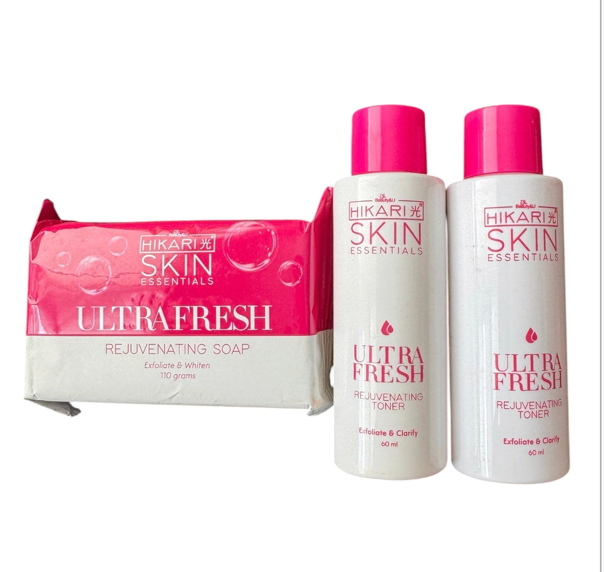 Hikari Ultrafresh Rejuvenating toners 2x(60ml each) and 1 Soap (110g)