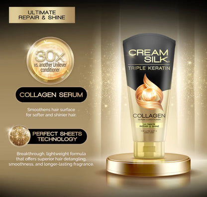 Cream Silk Triple Keratin Collagen Serum Conditioner 170ml