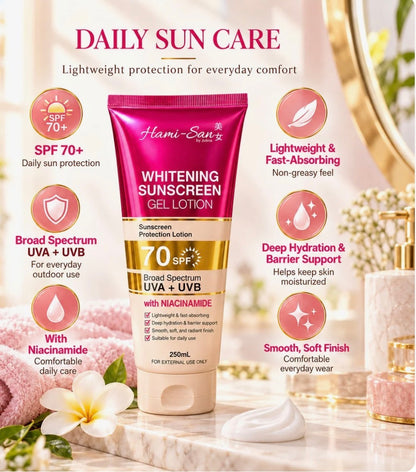Hami-San Sunscreen Gel Lotion SPF 70+ 250mL