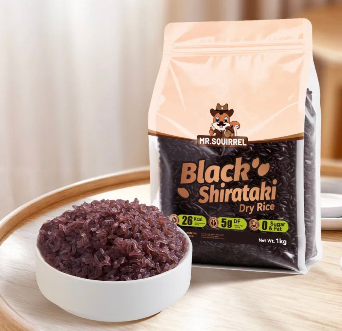 Mr. Squirrel® Black Dried Shirataki Rice 1kg
