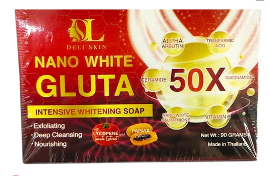 Deli Skin Nano Gluta Soap – Intensive Whitening & Deep Cleansing (50x) - 90g