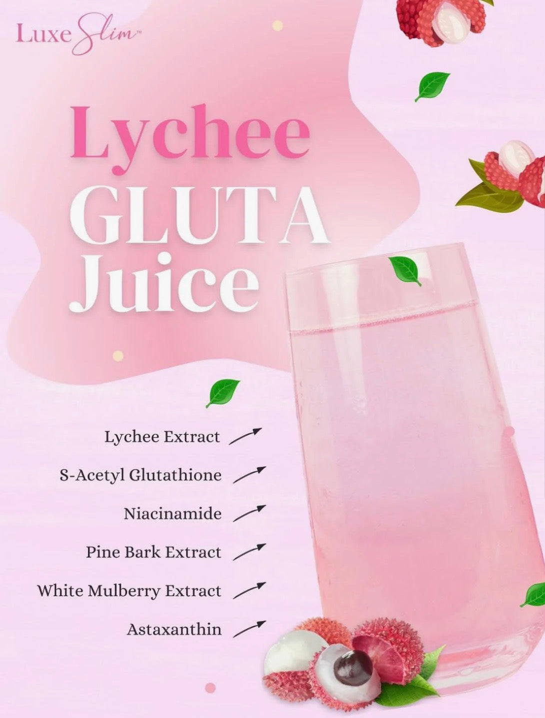 Luxe Slim Lychee Gluta Juice 21g x 8 Sachets
