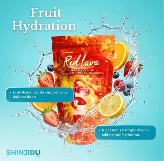 SHINJIRU RED LAVA CARBO BLOCK SLIM JUICE 10sachetsx18g (Official US Seller)