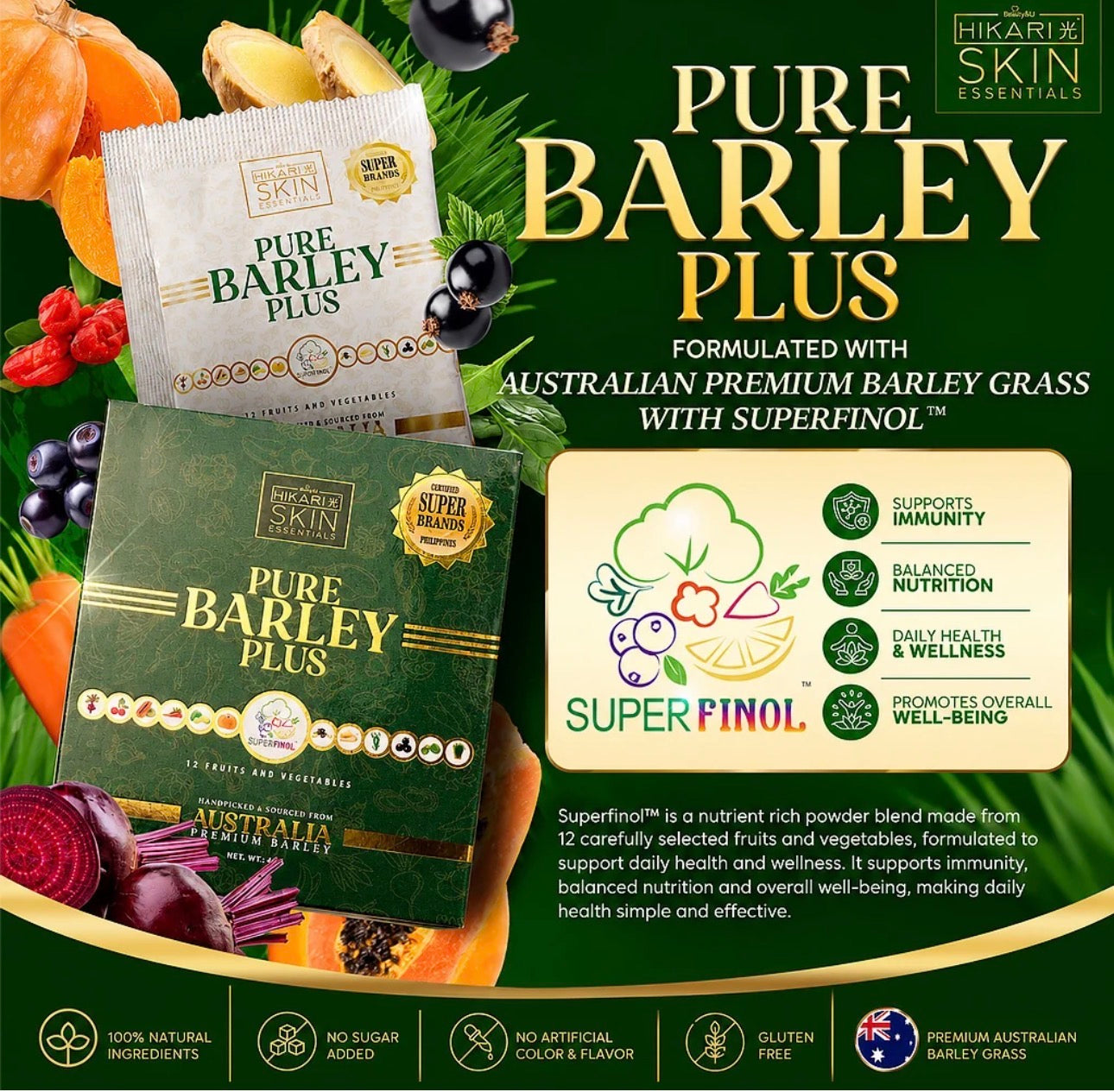 Beauty&U Hikari Skin Essentials Pure Barley Plus (10 sachets x 30g)