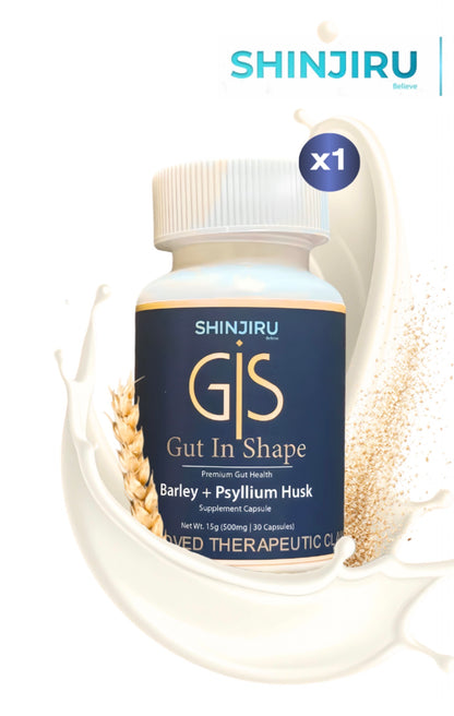 Shinjiru GIS Gut In Shape Barley Psyllium Husk Capsules 500mg 30s Fiber Supplement Digestive Support