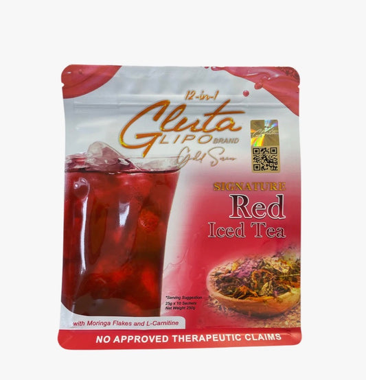 GlutaLipo Gold Series Red Iced Tea Flavor, 10 Sachets
