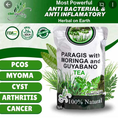 Chef Ayb's Paragis with Moringa and Guyabano Tea - 20 Sachets (1.8g Each) - Nourishing Herbal Blend for Wellness Support