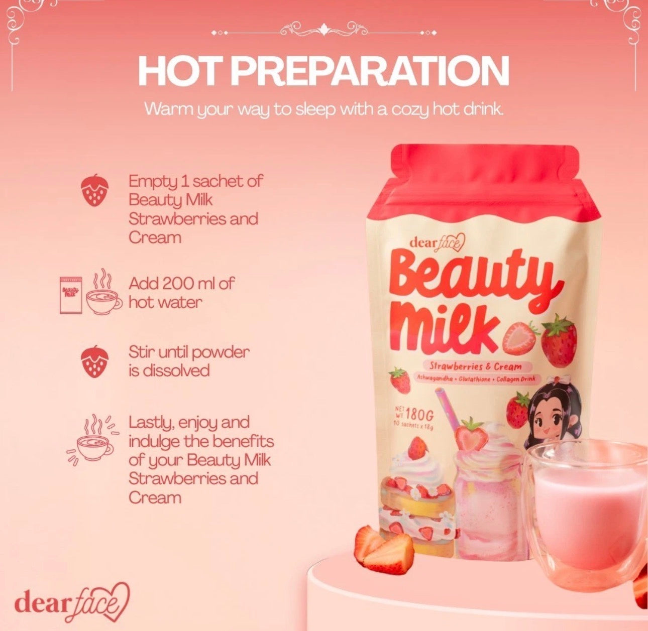 Dear Face Beauty Milk Strawberries & Cream