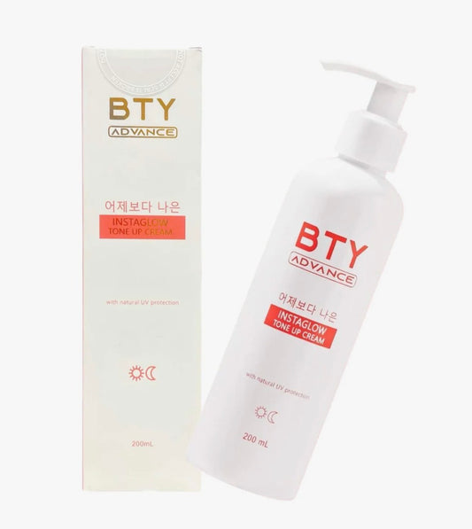 BTY Advance Instaglow Tone Up Cream 200mL – Daily Moisturizer with Niacinamide & Hyaluronic Acid, Korean-Inspired Formula