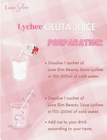 Luxe Slim Lychee Gluta Juice 21g x 8 Sachets