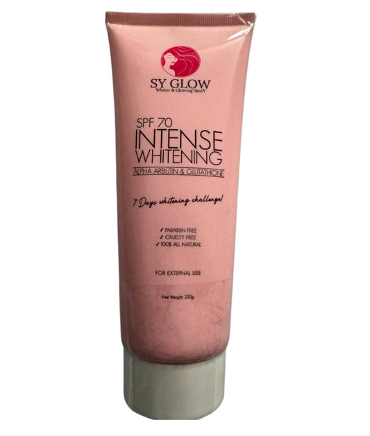 SY GLOW Intense Whitening Lotion SPF 70 Alpha Arbutin & Glutathione, 250ml
