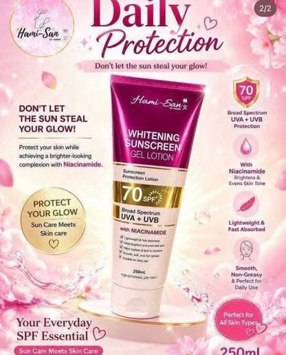 Hami-San Sunscreen Gel Lotion SPF 70+ 250mL