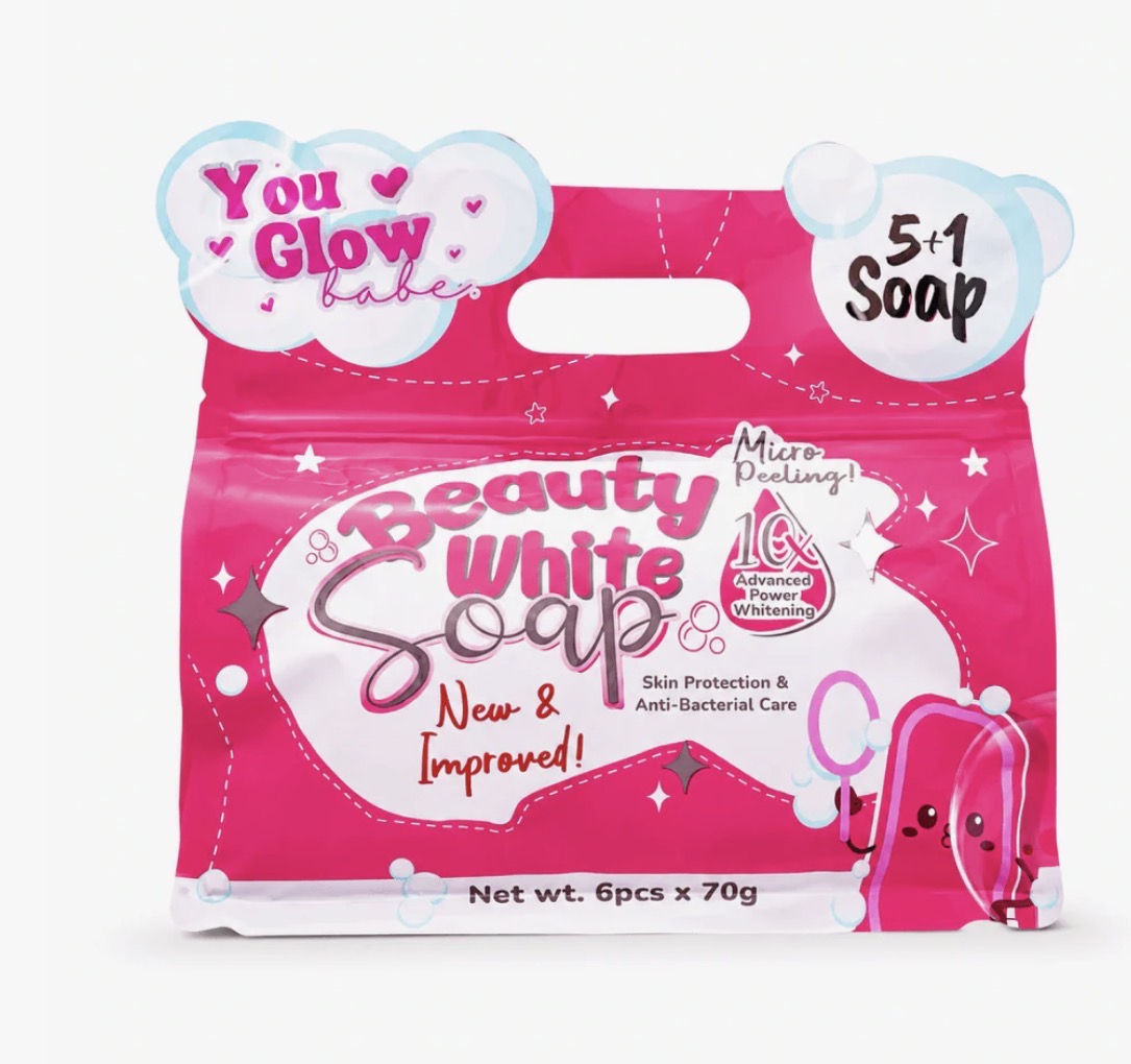 6 Bars You Glow Babe Beauty White Soap | Daily Cleansing Soap with Niacinamide, Snail Extract & Sea Buckthorn