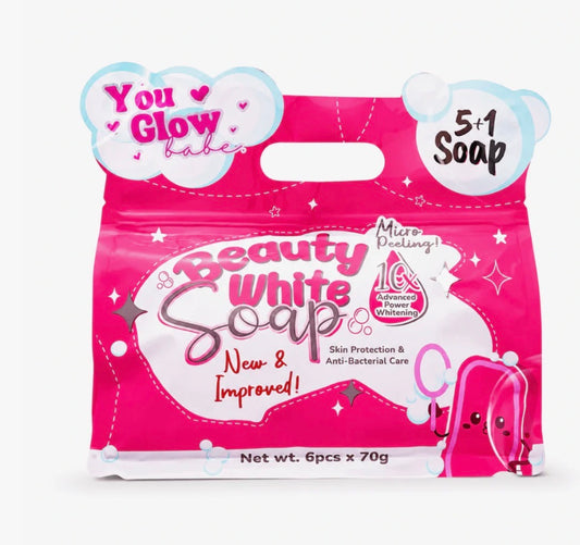 6 Bars You Glow Babe Beauty White Soap | Daily Cleansing Soap with Niacinamide, Snail Extract & Sea Buckthorn