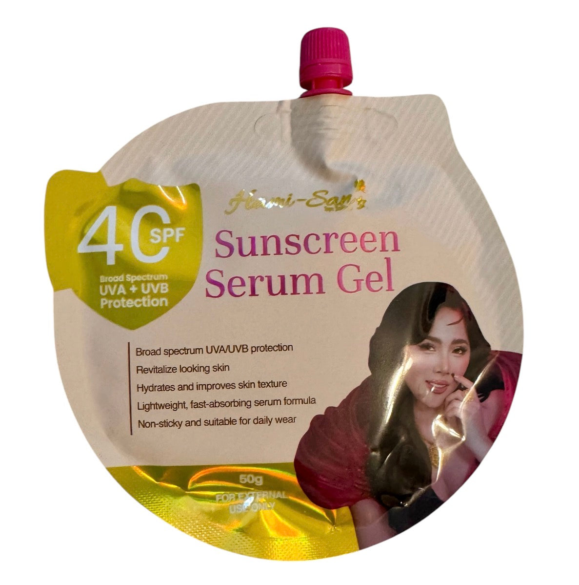 Hami-San Sunscreen Serum Gel SPF 40 50g | Lightweight Broad Spectrum UV Face Moisturizer with Niacinamide, Tranexamic Acid & Centella