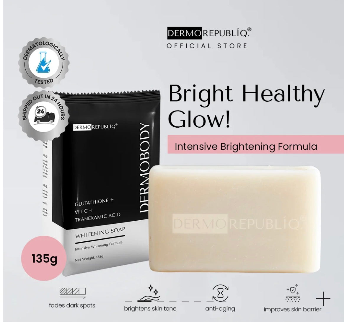 DERMO REPUBLIQ DermoBody Glutathione + Vitamin C + Tranexamic Acid Brightening Body Bar 135g