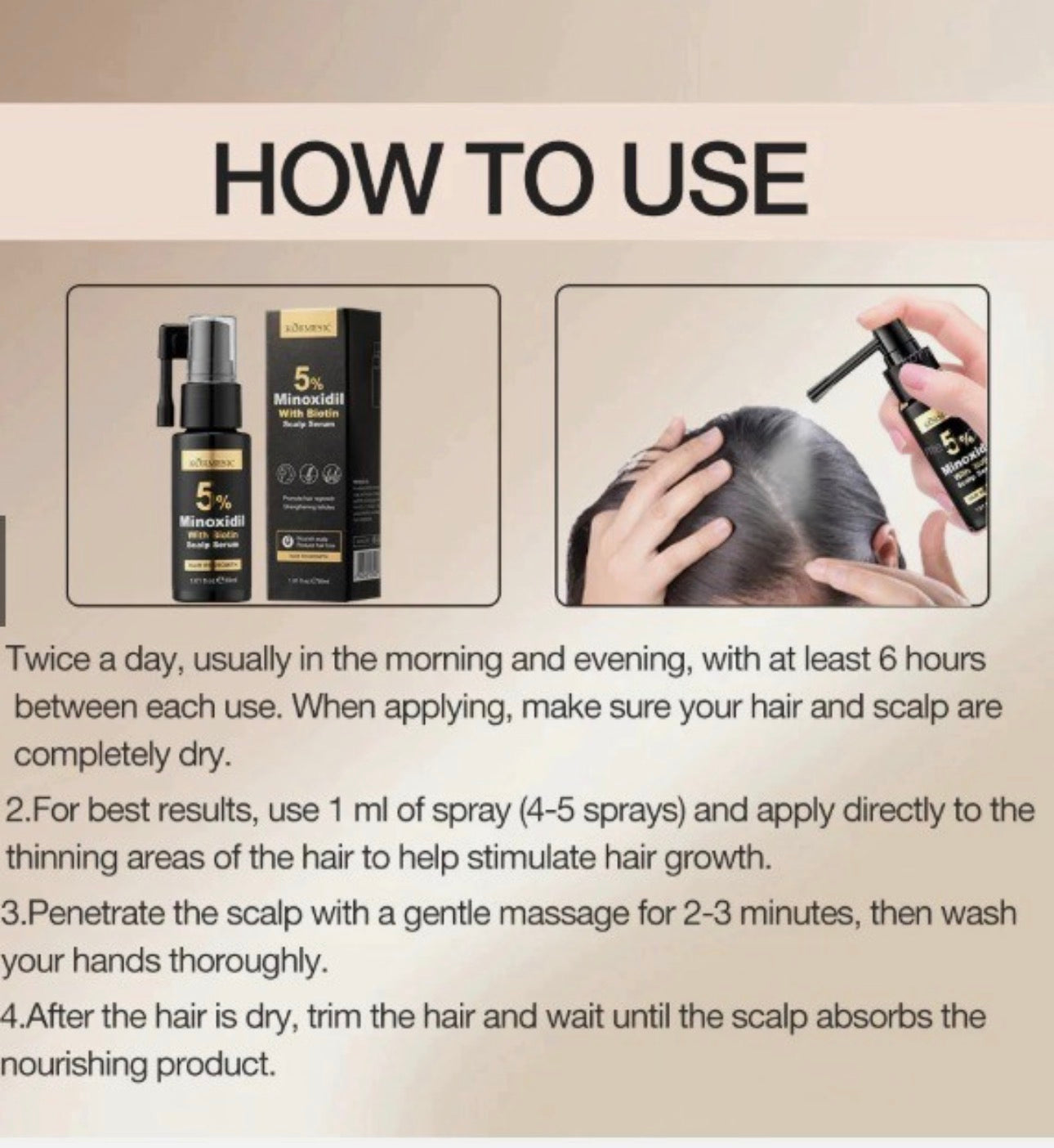 Kormesic 5% Minoxidil Biotin Scalp serum 30ml