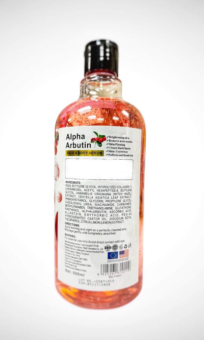 DR MEINAIER Alpha Arbutin Face & Body Serum CHO-X20 – Intensive Moisturizing & Pore-Refining Formula for Smooth, Radiant, Even-Toned Skin – 500 mL