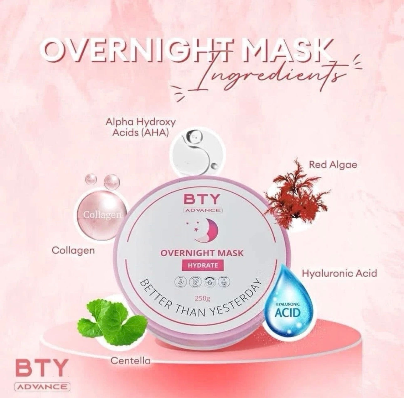 BTY Advance Overnight Mask - Hydrating Skin Repair Formula (250g)