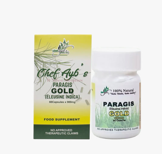 Paragis Gold Capsules (Eleusine Indica) - 60 Capsules x 900mg | Natural Food Supplement for Immune Support & Vitality